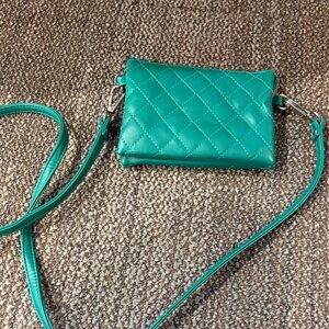 Charming Charlie Teal Quilted Crossbody Bag